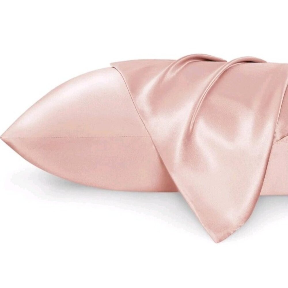 Bedsure King Size Satin Pillowcase Set of 2 - Coral Silky Pillow Cases for Hair